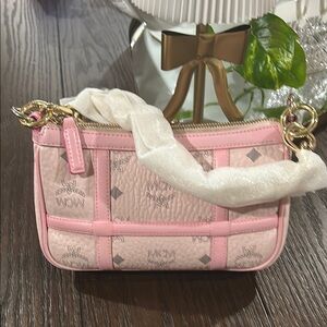 MCM Pink Travia Mini Shoulder Bag